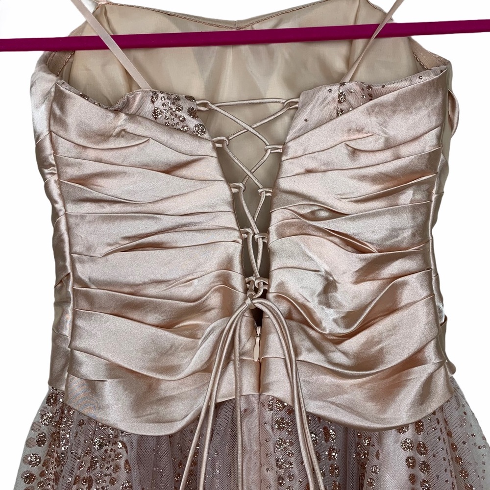 Hailey Logan Adrianna Papell Strapless Tulle Dress - Picture 6 of 12